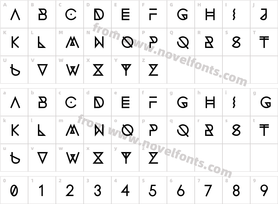 Fonecian-Alternate-BoldCharacter Map