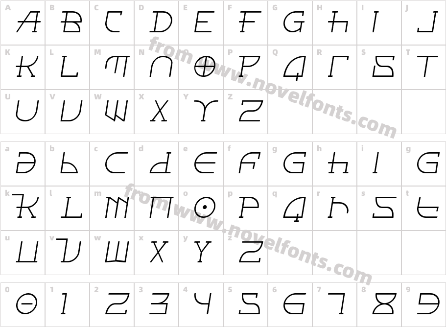 FontcopIICharacter Map