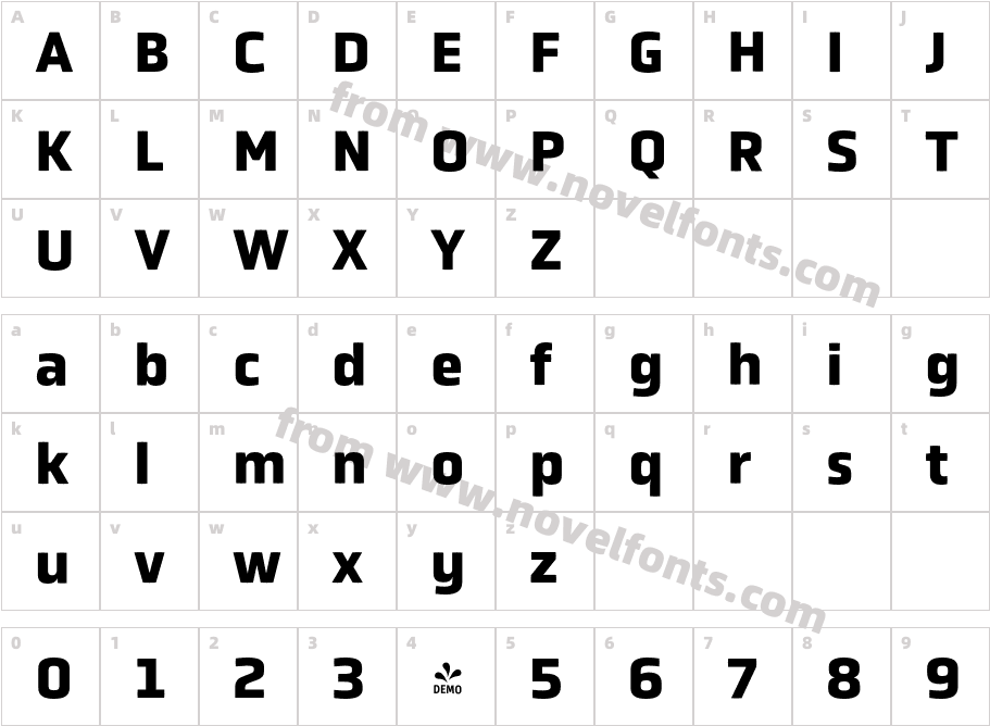 Fontspring-DEMO-obvia_boldCharacter Map