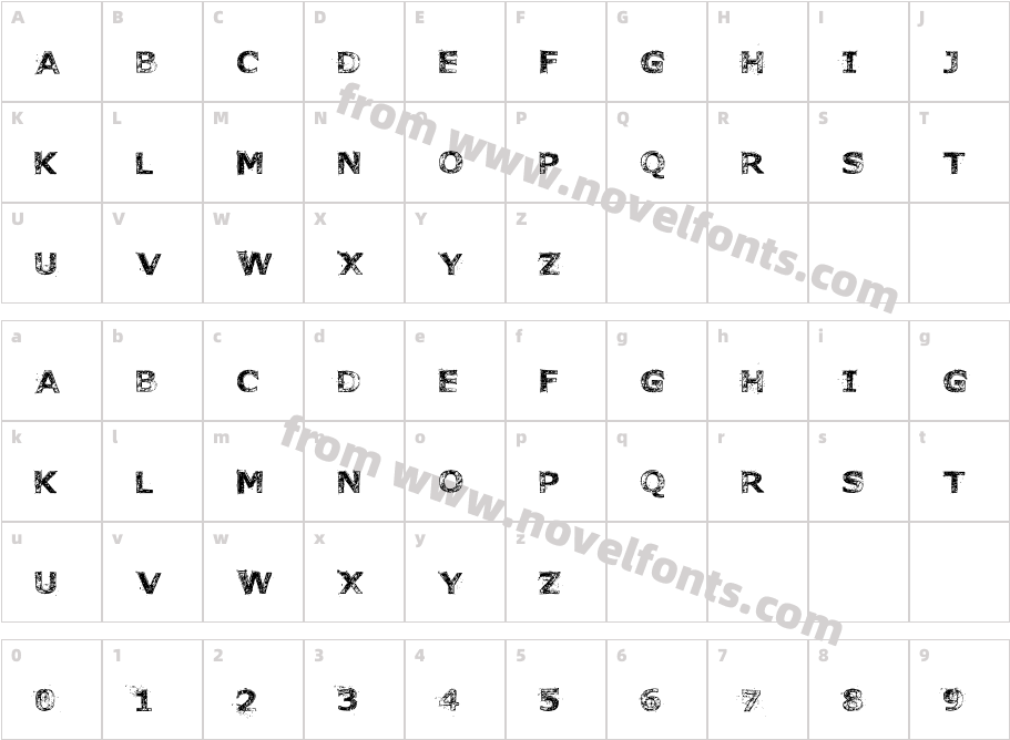 FonttoaChainsawCharacter Map