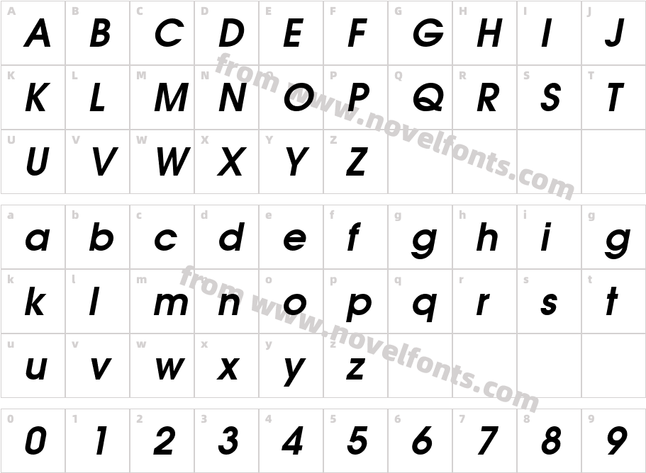 ForefrontDemiObliqueSHCharacter Map