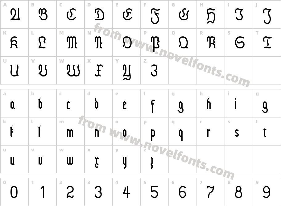 FrakturModernCharacter Map