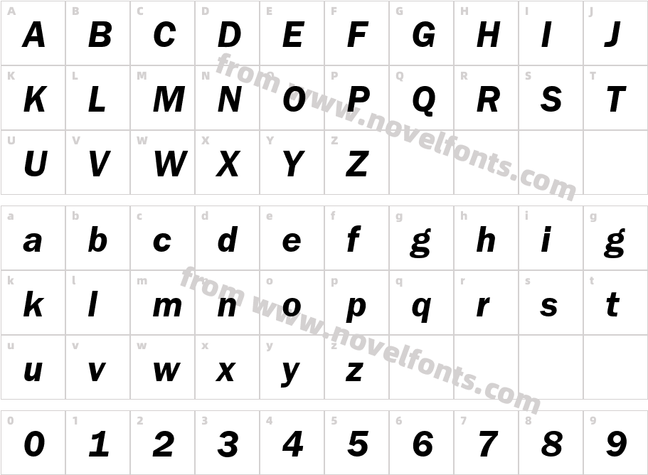 FranklinGotItcTEE-DemiItalCharacter Map