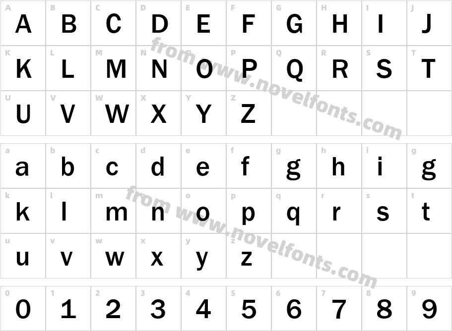 FranklinGothicNewMediumCharacter Map