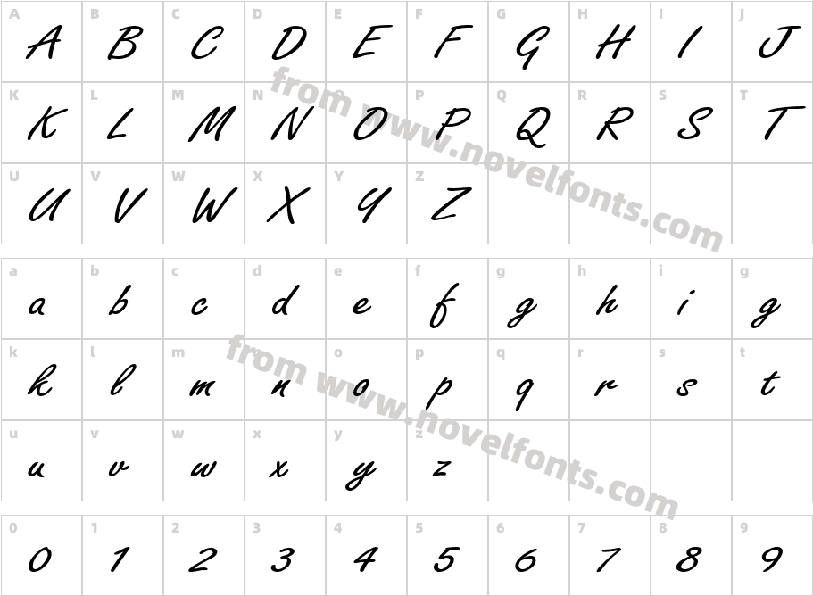 FreelanceAllegro RegularCharacter Map