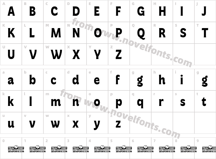 Freitag Trial BoldCharacter Map