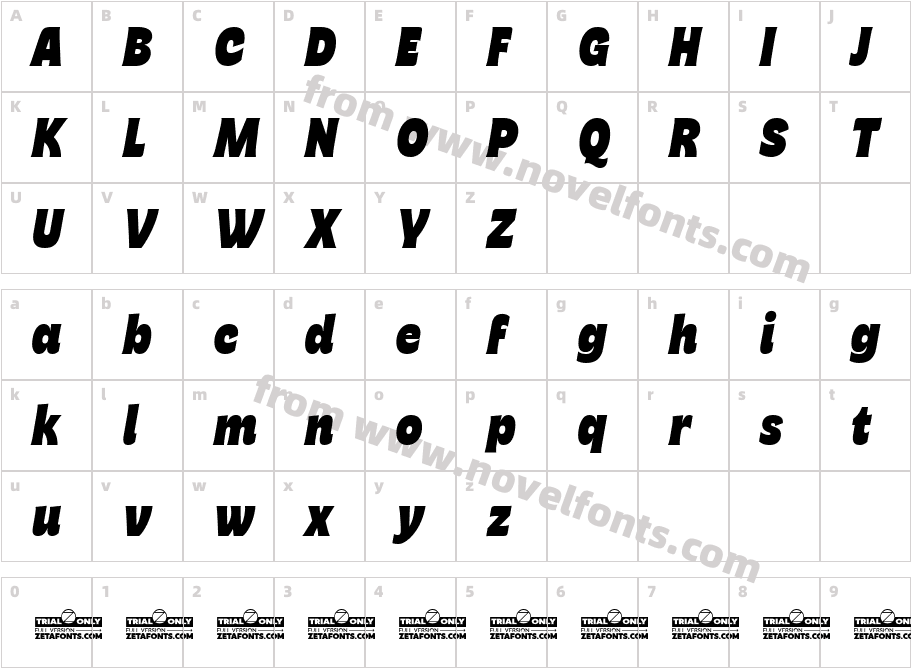 Freitag Trial Heavy ItalicCharacter Map