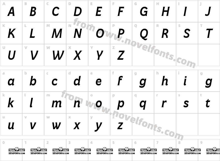 Freitag Trial Medium ItalicCharacter Map