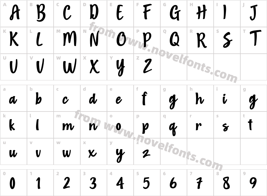 FrestStyle-eZXrnCharacter Map