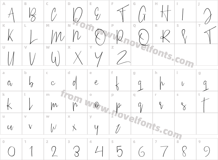 Friday Sunday Personal UseCharacter Map