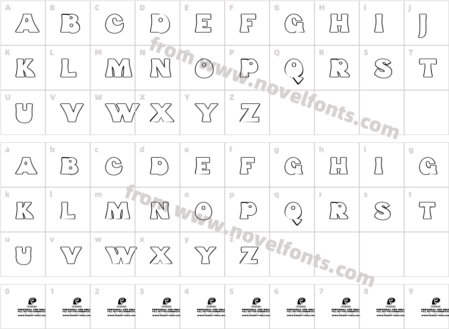 Funk Gibson DEMO OutlineCharacter Map