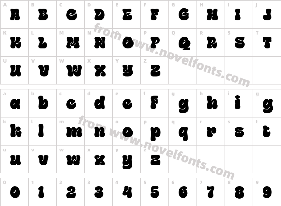 Funky Choky RegularCharacter Map