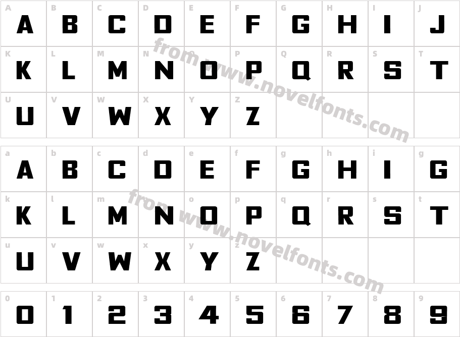 Fyodor-BoldExpandedCharacter Map