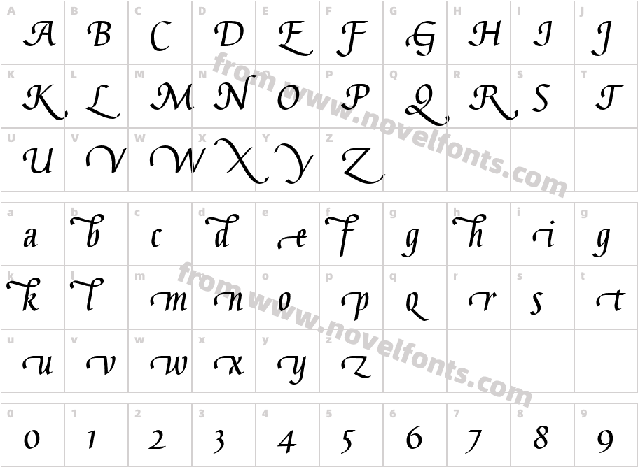 GaiusLT-BoldSwashBeginningCharacter Map