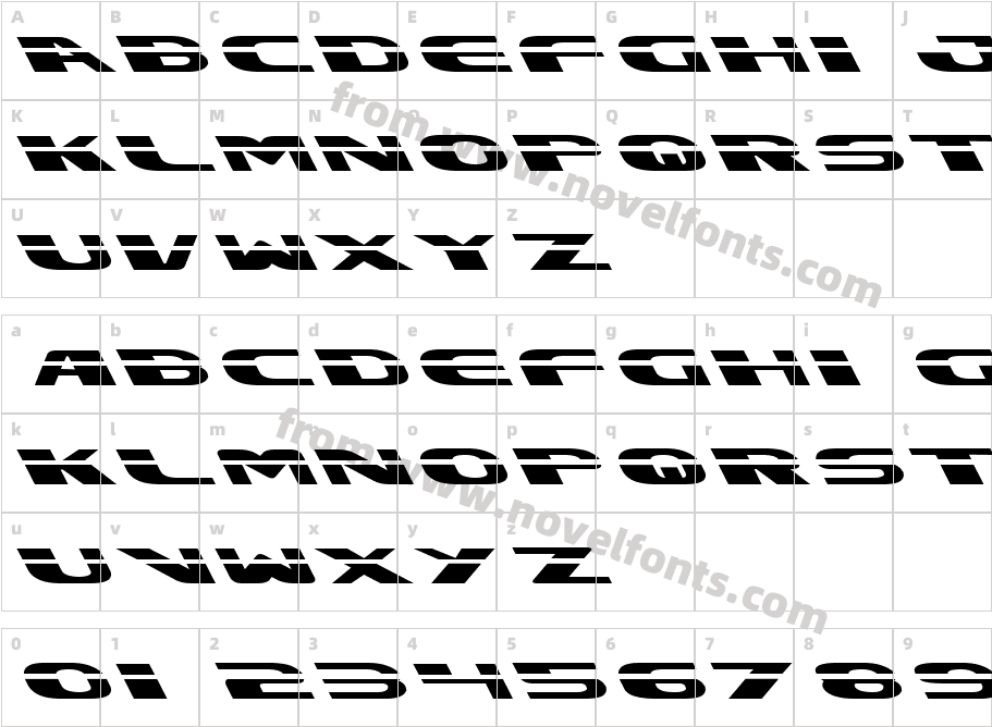 Excelerate LeftCharacter Map