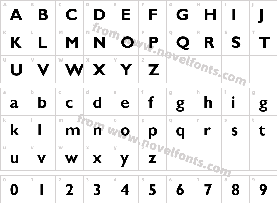 GalsC-BoldCharacter Map