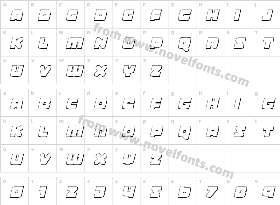 Gamer Spot 3D ItalicCharacter Map