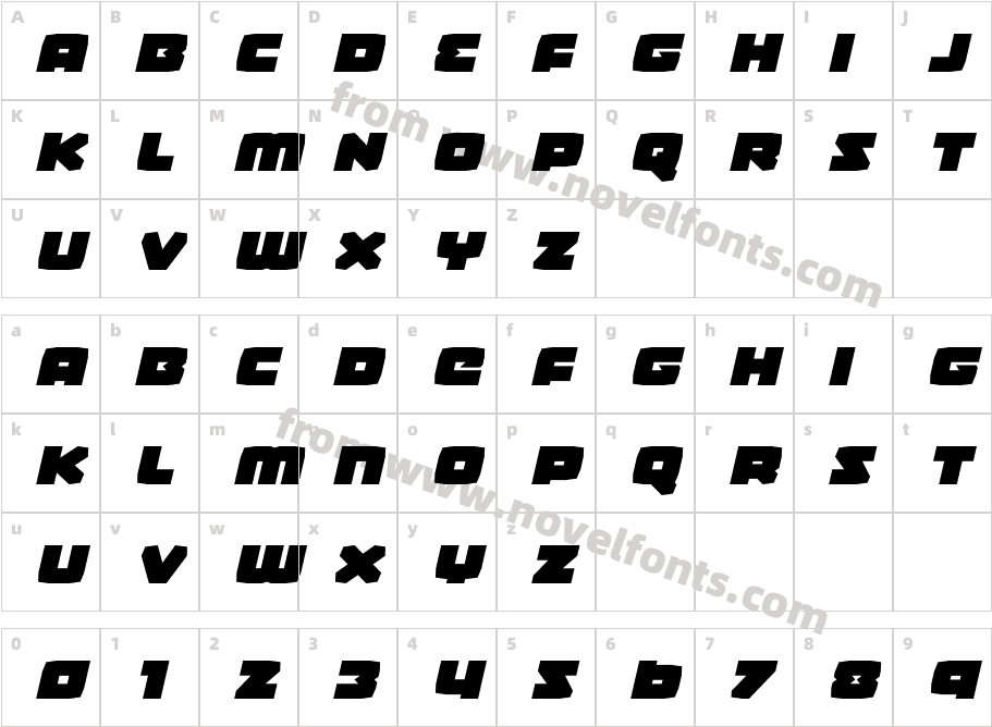 Gamer Spot Expanded ItalicCharacter Map