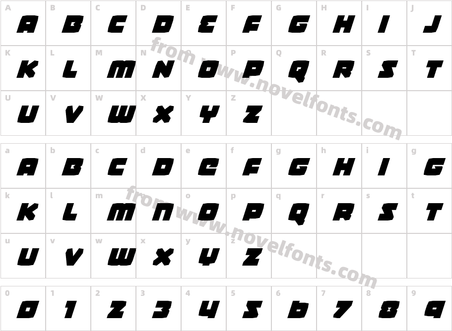 Gamer Spot Super-ItalicCharacter Map