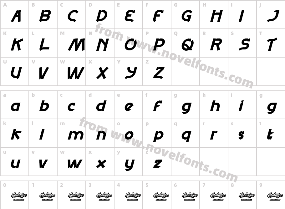 GamersDemo Bold ItalicCharacter Map