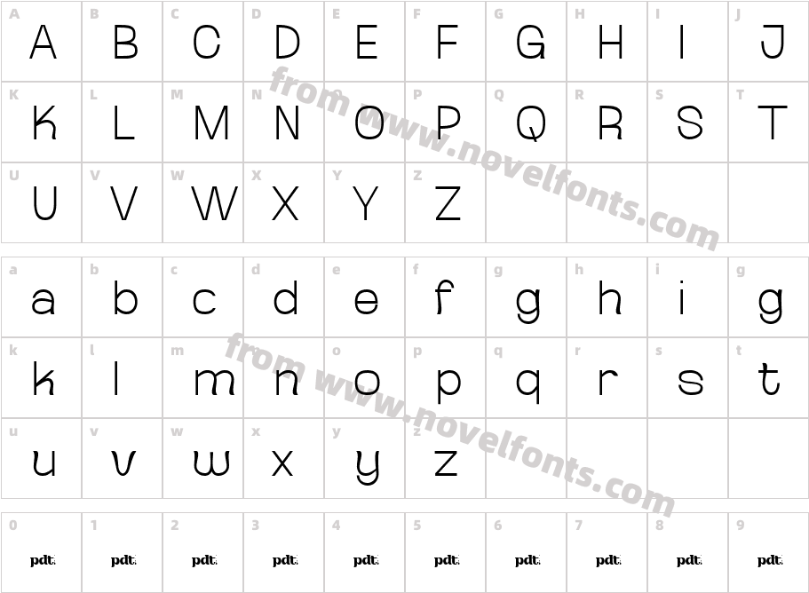 Ganyota ThinCharacter Map