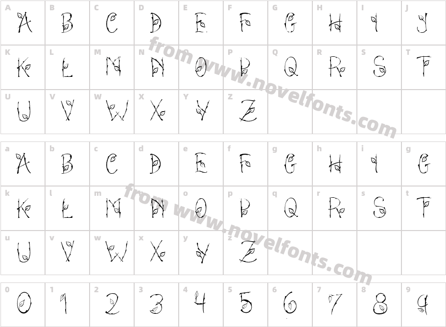 Garden RegularCharacter Map