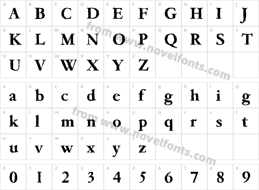 GarfeldAntique-BoldCharacter Map