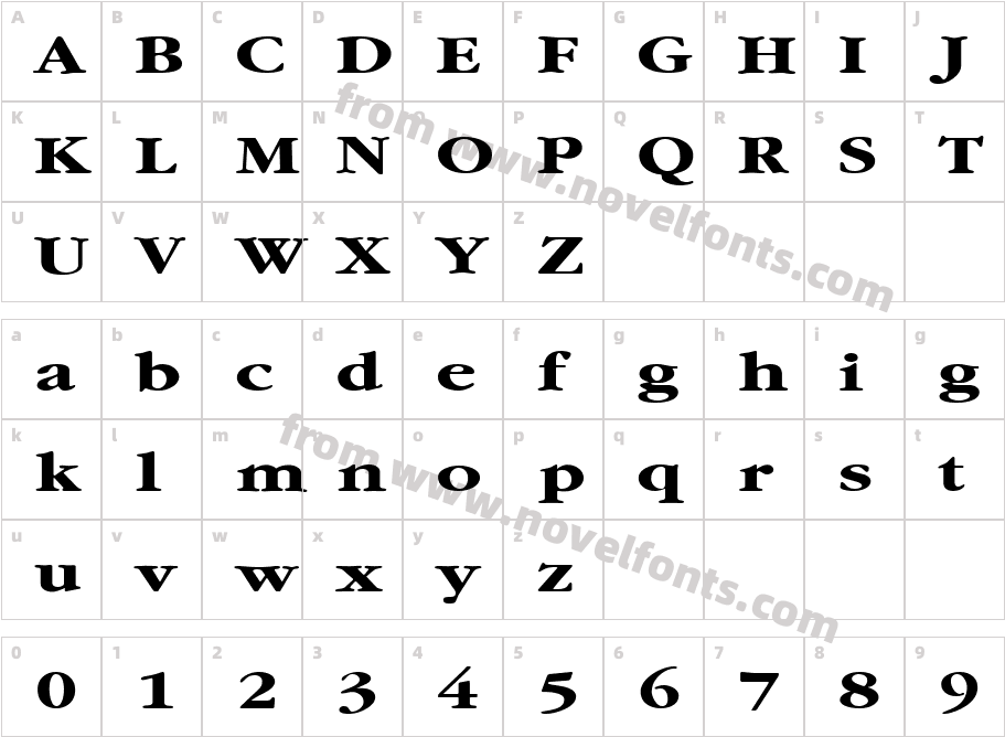 GarnetBroad-BoldCharacter Map