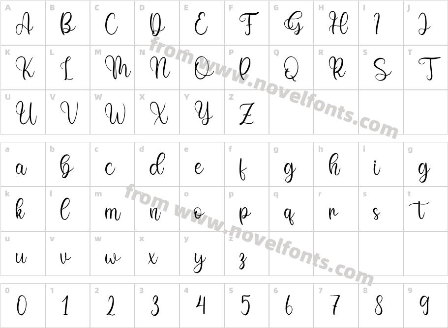 GembossRegularCharacter Map