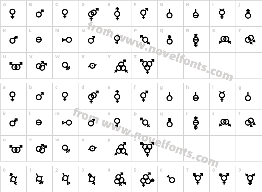 Gender IconsCharacter Map