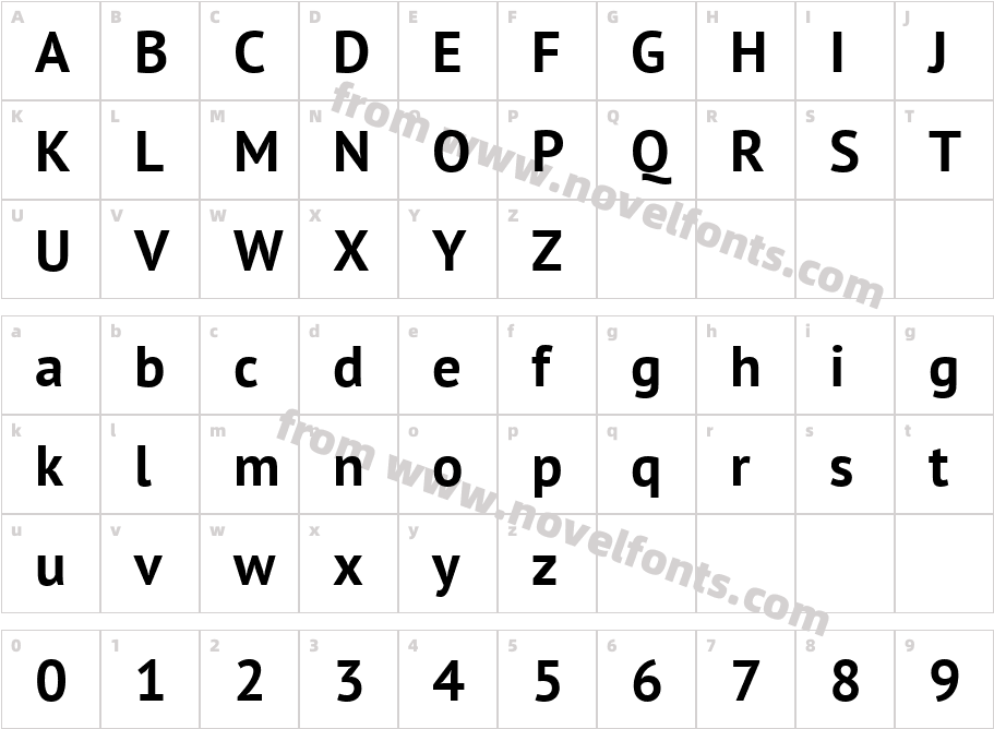 Geometria-BoldCharacter Map