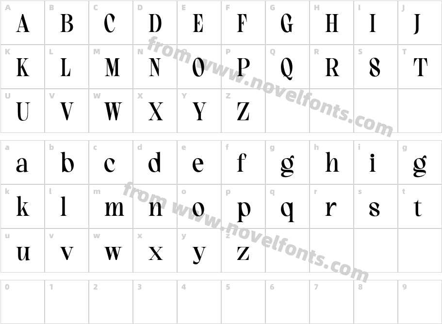 Glutern-SerifCharacter Map