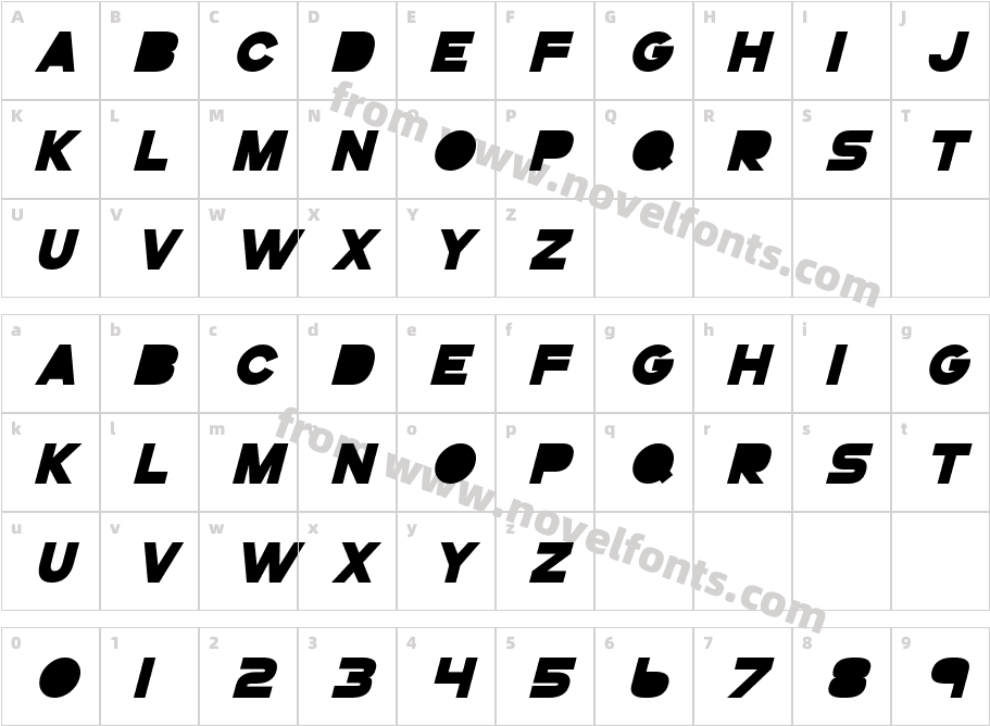 GoGoPosterPunch-BoldItalicCharacter Map