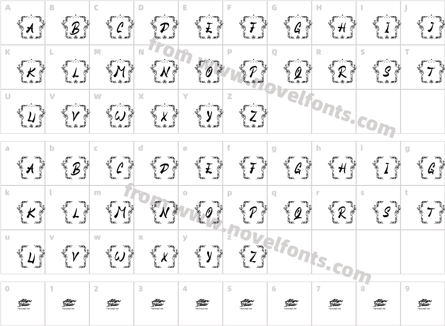 Goan Chinese MonogramCharacter Map