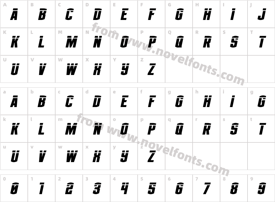 Gold Ingots Laser ItalicCharacter Map