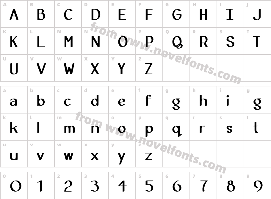 GorgonzolaRegularCharacter Map