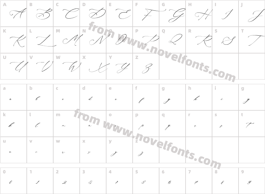 GosselienaRegularCharacter Map