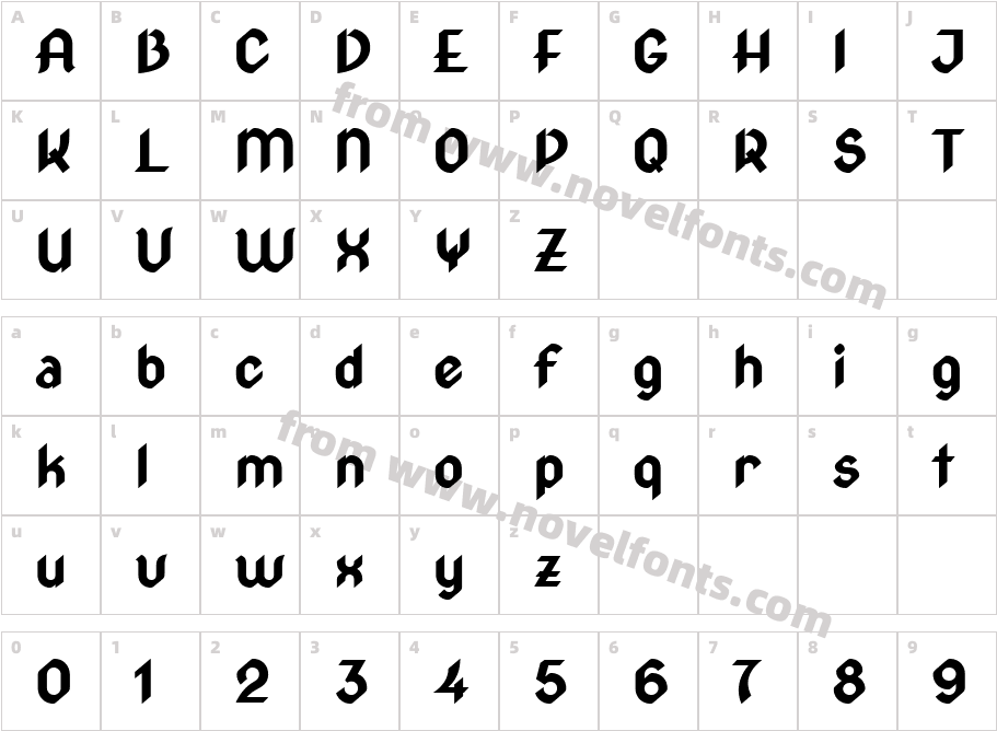 Gothica BoldCharacter Map