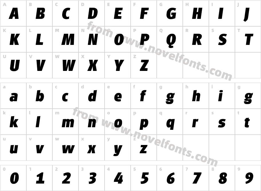 GouditaSansHeavySF-BoldItalicCharacter Map