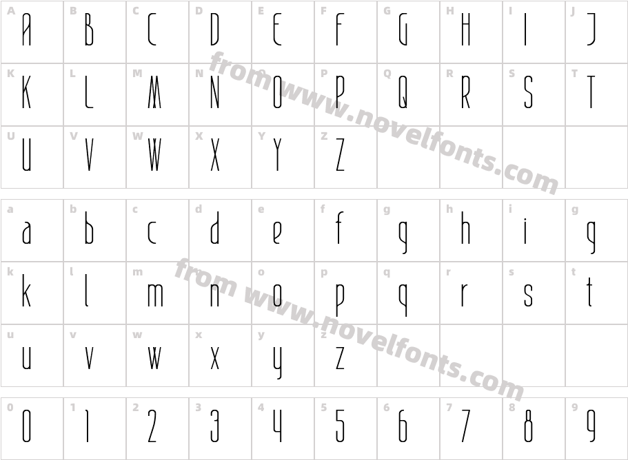 Gradient SemiboldCharacter Map