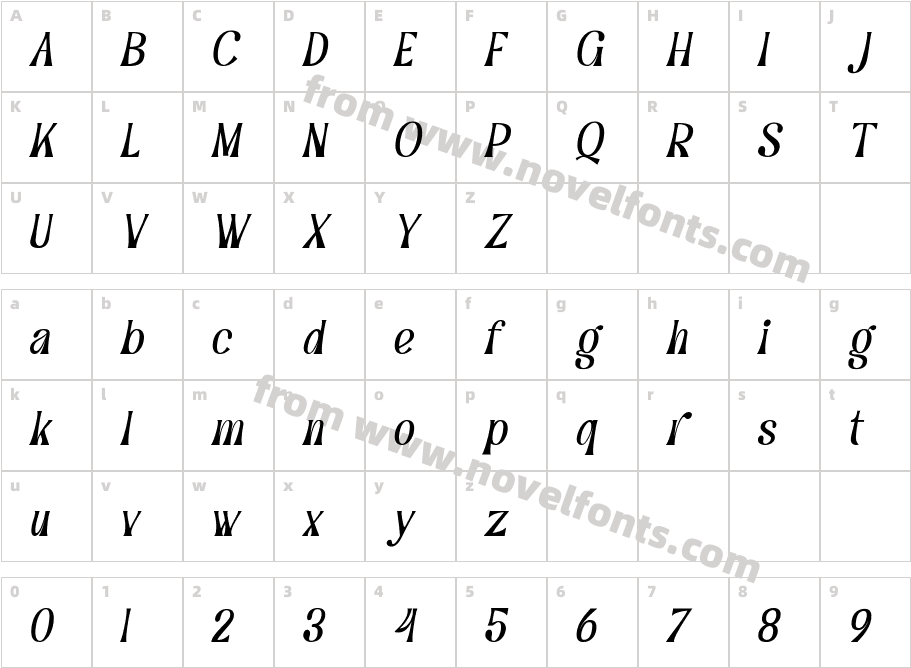 Grand Paradiso Italic ItalicCharacter Map