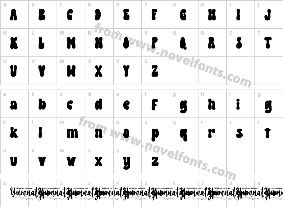 Grass Jelly Personal UseCharacter Map