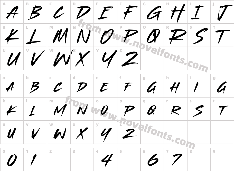 GrasstrackCharacter Map