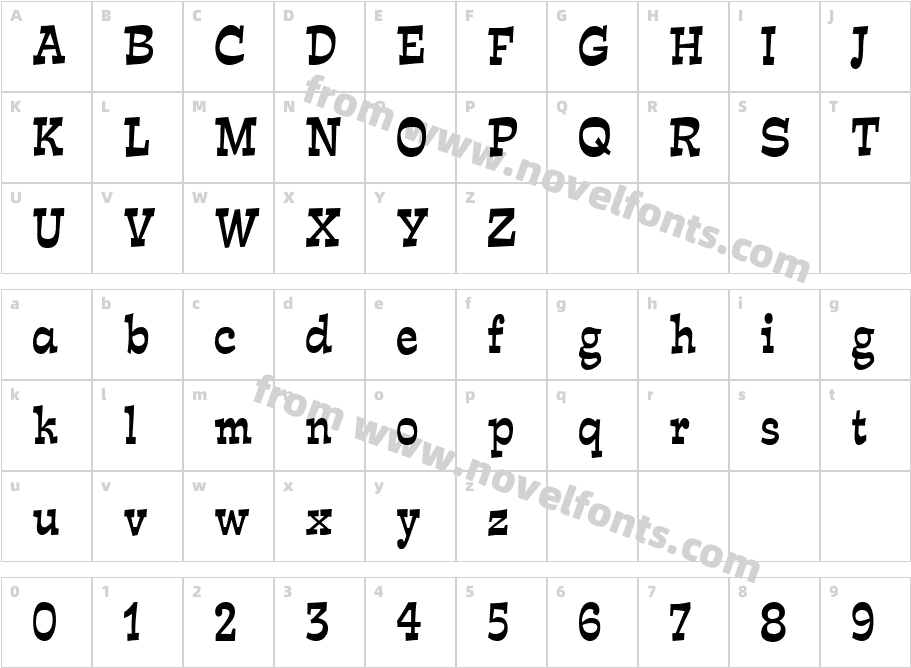 Expose Thin Condensed BoldCharacter Map