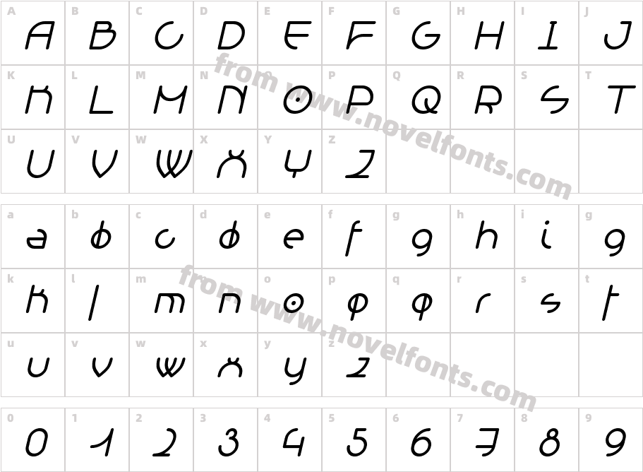 Grelessa intersekt Bold ItalicCharacter Map