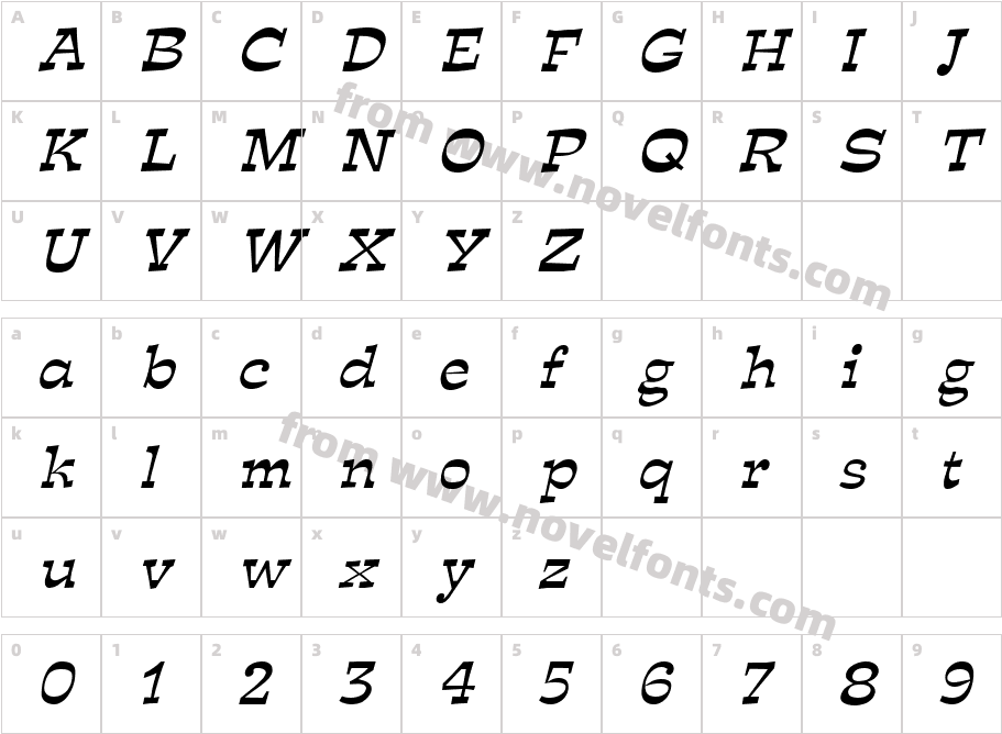 Expose Thin ItalicCharacter Map