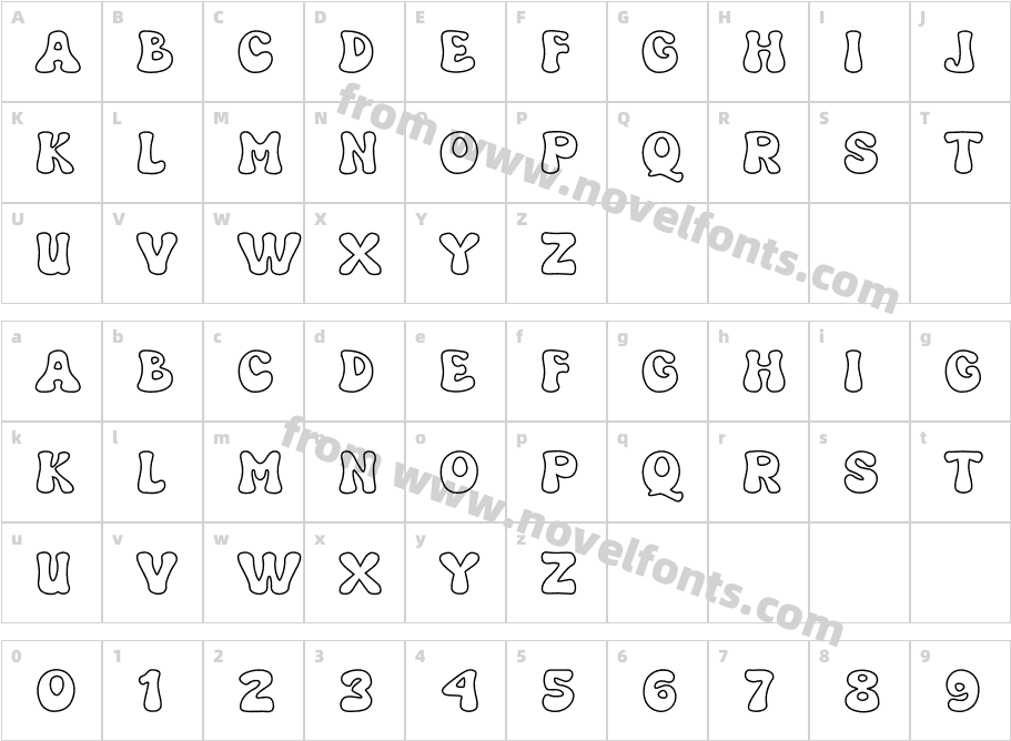 Grooven OutlineCharacter Map