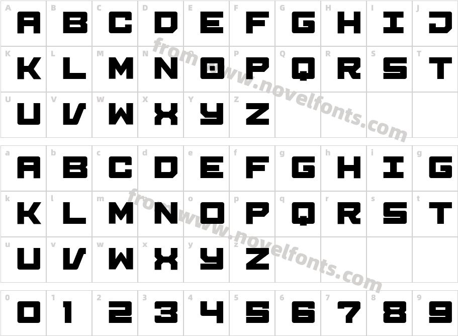 Grose RegularCharacter Map