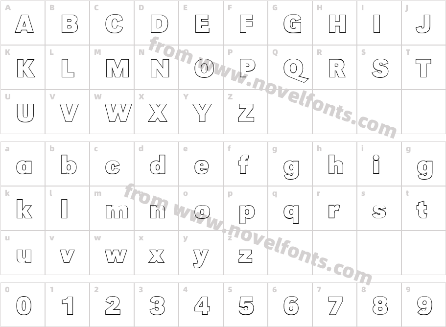 GroteskOuBoldCharacter Map