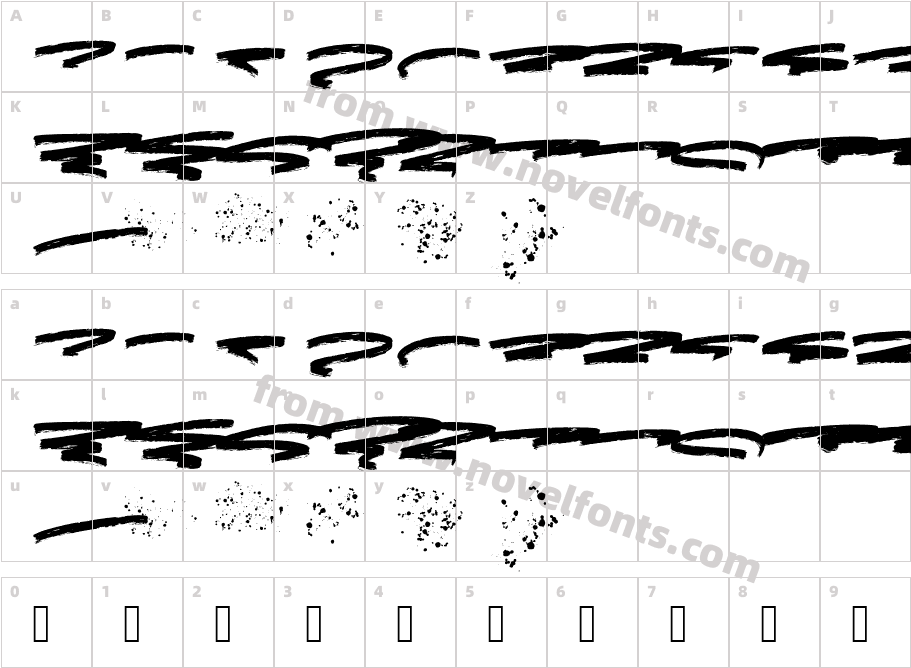 Grunger SwashCharacter Map